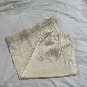 vintage white lace slip maxi midi skirt